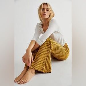 Free People Gold Velvet Pants
